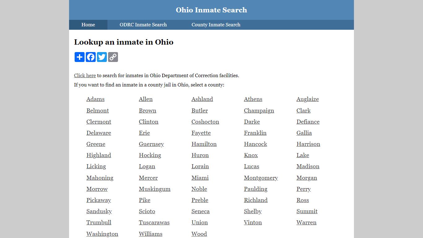 Ohio Inmate Search